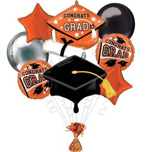Orange Congrats Grad Foil Balloon Bouquet - True to Your School